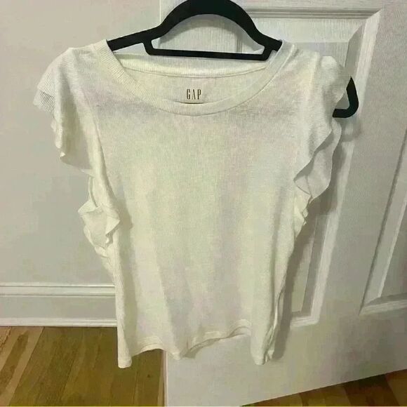 Gap White Ruffle Sleeve Top - Picture 1 of 4